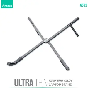 Amaze A532 Aluminum Alloy Ultra Thin Laptop Stand, Ultra Portable Lightweight Design, Premium Silicon Grip, For Laptops 16 Inch