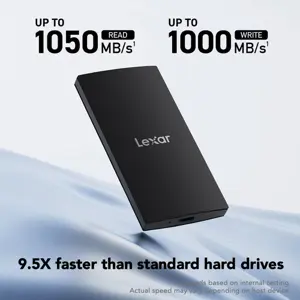 Lexar SL300 Portable SSD, 2TB, USB-C USB 3.2 Gen 2, Up To 1050MB/s Read, Drop Resistant Up To 6.6', LSL300002T-RNBNG