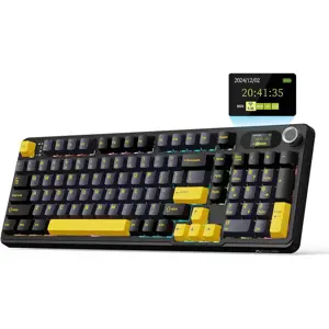 ATTACK SHARK X98PRO Wireless Gaming Keyboard, 99 Keys, LED Color Display, Hot-Swappable Blueberry Switch, Bluetooth 2.4G Wired, 4000mAh Battery, Star Black