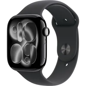 Apple Watch Series 11 GPS 46mm Smartwatch Jet Black Aluminum Case, Black Sport Band M/L, Always-On Display, Sleep Score, Fitness Tracker, Water Resistant