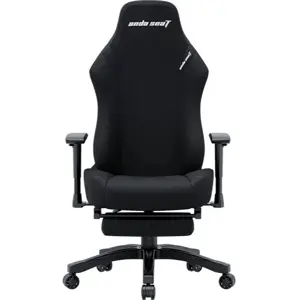 Anda Seat Luna Pro Large Gaming Chair With Footrest, Ergonomic Reclining Design, Fabric, Heavy Duty Neck and Back Support, Rocking Function, Black Fabric | Free Shipping