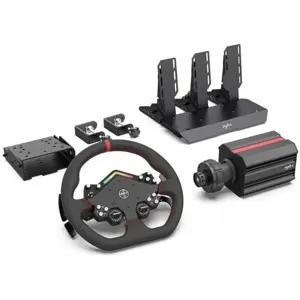 PXN V12 Lite Gaming Steering Wheel, Direct Drive Servo Racing Wheel, 6Nm FFB, Alloy Frame, With Pedals