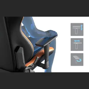 DXRacer Drifting Series Gaming Chair, Racing Style, Cooling Gel Headrest, Lumbar Pillow, 3D Armrests, 90-135 Degree Recline, EPU Leatherette, Black Orange, Regular / L