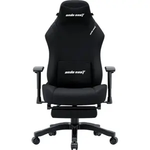 Anda Seat Luna Pro Large Gaming Chair With Footrest, Ergonomic Reclining Design, Fabric, Heavy Duty Neck and Back Support, Rocking Function, Black Fabric | Free Shipping