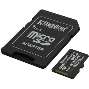 Kingston Canvas Select Plus MicroSD Memory Card, 512GB, Read Up To 150MB/s, V30 A1 UHS-I, With SD Adapter, SDCS3/512GB