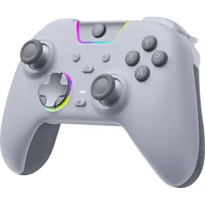 EasySMX X05Pro Wireless Gaming Controller, Hall Effect Joysticks, Dual-Stage Triggers, 4-Zone Vibration, 8-Way D-Pad, RGB Lighting, Multiplatform, White