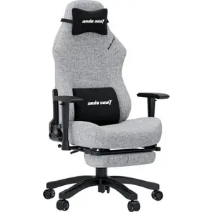 Anda Seat Luna Pro Large Gaming Chair With Footrest, Ergonomic Reclining Design, Fabric, Heavy Duty Neck and Back Support, Grey Fabric | Free Shipping