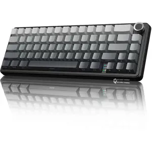 ATTACK SHARK X66 Wireless Mechanical Keyboard, 60% Layout, Hot-Swappable Strawberry Switch, Side Printed PBT Keycaps, Bluetooth 2.4G Type-C Wired, 3000mAh Battery, Moonlit Night