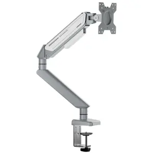 AndaSeat STEALTH II A6D Ergonomic Single Monitor Arm, Silver White, AD-W-A6D-1S-FW, Gas Spring With Adjustable Stiffness