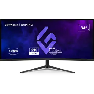 ViewSonic VX3418C-2K Curved Gaming Monitor, 34" UWQHD, 180Hz, 1ms MPRT, FreeSync Premium