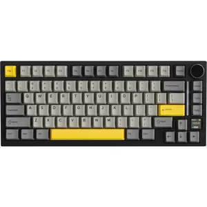 ATTACK SHARK X820Ultra Tri-mode Gasket Mechanical Keyboard, 75% ANSI Layout, Bluetooth 5.1 and 2.4G Wireless and Type-C Wired, TFT Smart Display and Knob, Hot-Swappable, Programmable RGB, Star Black