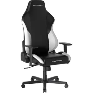 DXRacer Drifting Series Gaming Chair, Racing Style, Cooling Gel Headrest, Lumbar Pillow, 3D Armrests, 90-135 Degree Recline, EPU Leatherette, Black White, Regular / L