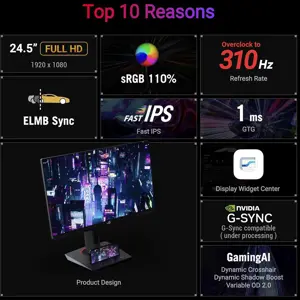 Asus ROG Strix XG259CMS USB Type-C Gaming Monitor - 24.5" FHD 310Hz 1ms Fast IPS, G-SYNC Compatible