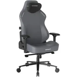 Dxracer CRAFT Series Cloud Comfort Gaming Chair, CloudSense Layered Sponge, Zero-Pressure Headrest, 2D Lumbar Support, 4D Armrests, 15° Rocking, Grey, Plus/XL - Free Shipping