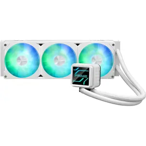 ASUS Prime LC 360 ARGB White Edition All-in-One CPU Liquid Cooler, Infinity Mirror Lens, Integrated ARGB Fans, Aura Sync Support, 400mm Tubing