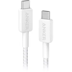 Anker 322 USB-C To USB-C Cable, 3ft Braided 60W Max Charging, White