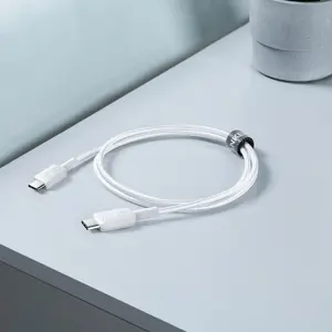 Anker 322 USB-C To USB-C Cable, 3ft Braided 60W Max Charging, White