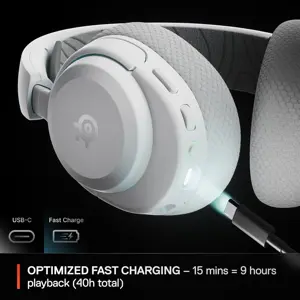 SteelSeries Arctis Nova 3P Wireless Gaming Headset, Mobile App Control, 40HR Battery With Fast Charging, 2.4GHz and Bluetooth, For PlayStation PC and Switch, White 61687