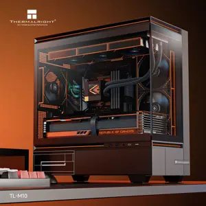 Thermalright TL-M10 Mid-Tower mATX PC Case, Tempered Glass Front and Side, ABS and SPCC, 4x ARGB Fans Pre-Installed, Up to 360mm Radiator, USB 3.0x2 and Type-C, Audio Mic, GPU Length Limit 360mm, Black