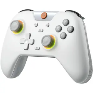 EasySMX X05 Gaming Controller, Hall Effect Joysticks, Multiplatform, RGB Effects, Adjustable 5-Level Vibration, 750mAh Battery, Oyster White