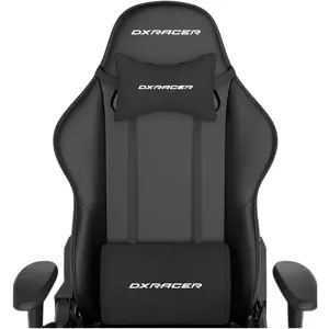 DXRacer Prince Series Gaming Chair, Racing Style, Cooling Gel Headrest, Lumbar Support, 2D Armrest, 90-135 Degree Recline, PVC Leather, Black