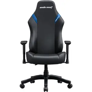 AndaSeat Luna Gaming Chair | Ergonomic Reclining, PVC Leather Computer Home Office Chair, Creative Rocking Function, Moulded Foam | Black and Blue