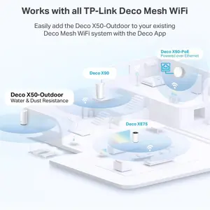 TP-Link Deco X50-Outdoor Outdoor WiFi, AX3000 Dual Band WiFi 6, Dual Gigabit Ports, Weatherproof, Works with Deco Mesh, Pole/Wall/Table Mount, 1-Pack