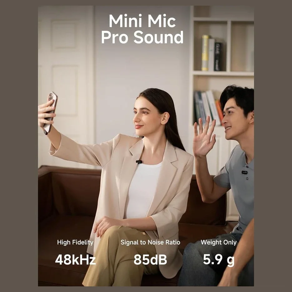 MAONO USB-C Kabelloses Handy Mikrofon - Wireless-Lavalier-Mikrofon für iPhone 16/15 Android, 48kHz, 4 Stufen Rauschunterdrückung, KI Stimmenwechsel, Mic für Vlog, YouTube, Aufnahmen, Wave T1 Mini
