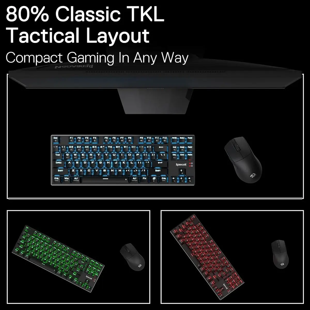 Redragon DHARMA TKL K660 RGB Wired Gaming Keyboard, 80% 87 Keys Mechanical Keyboard, Aluminum Base, Hot-Swap Socket, Noise Absorbing Foams, Quiet Linear Red Switch