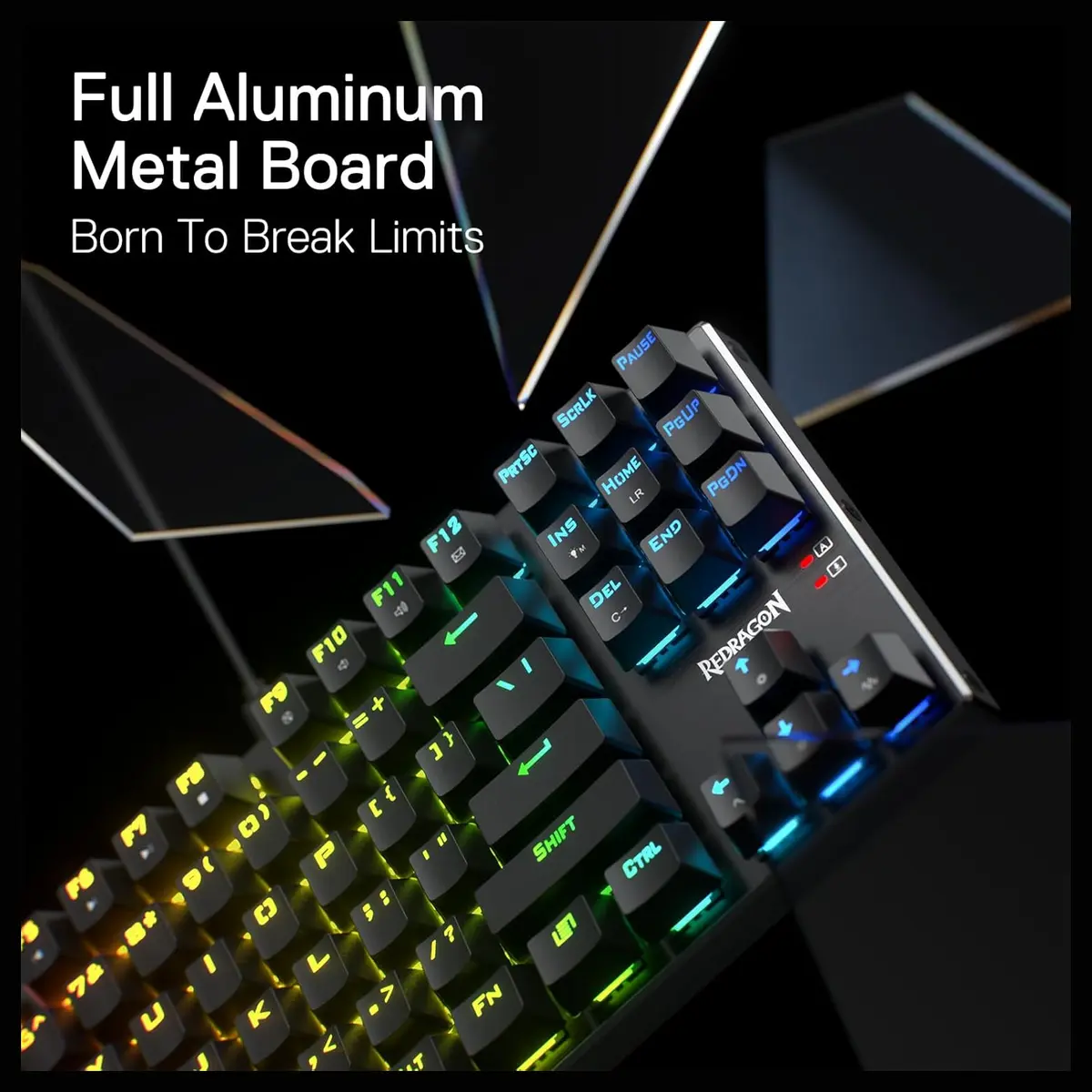 Redragon DHARMA TKL K660 RGB Wired Gaming Keyboard, 80% 87 Keys Mechanical Keyboard, Aluminum Base, Hot-Swap Socket, Noise Absorbing Foams, Quiet Linear Red Switch