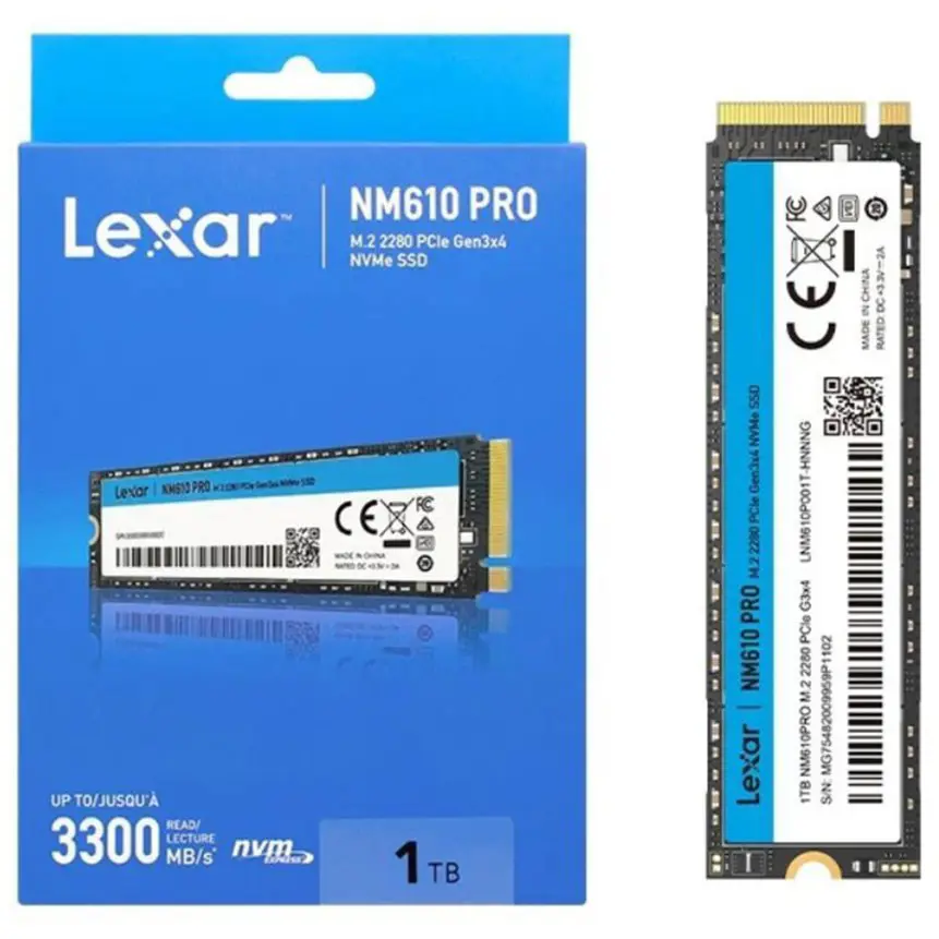 Lexar NM610PRO M.2 2280 PCIe Gen3x4 NVMe SSD 1TB