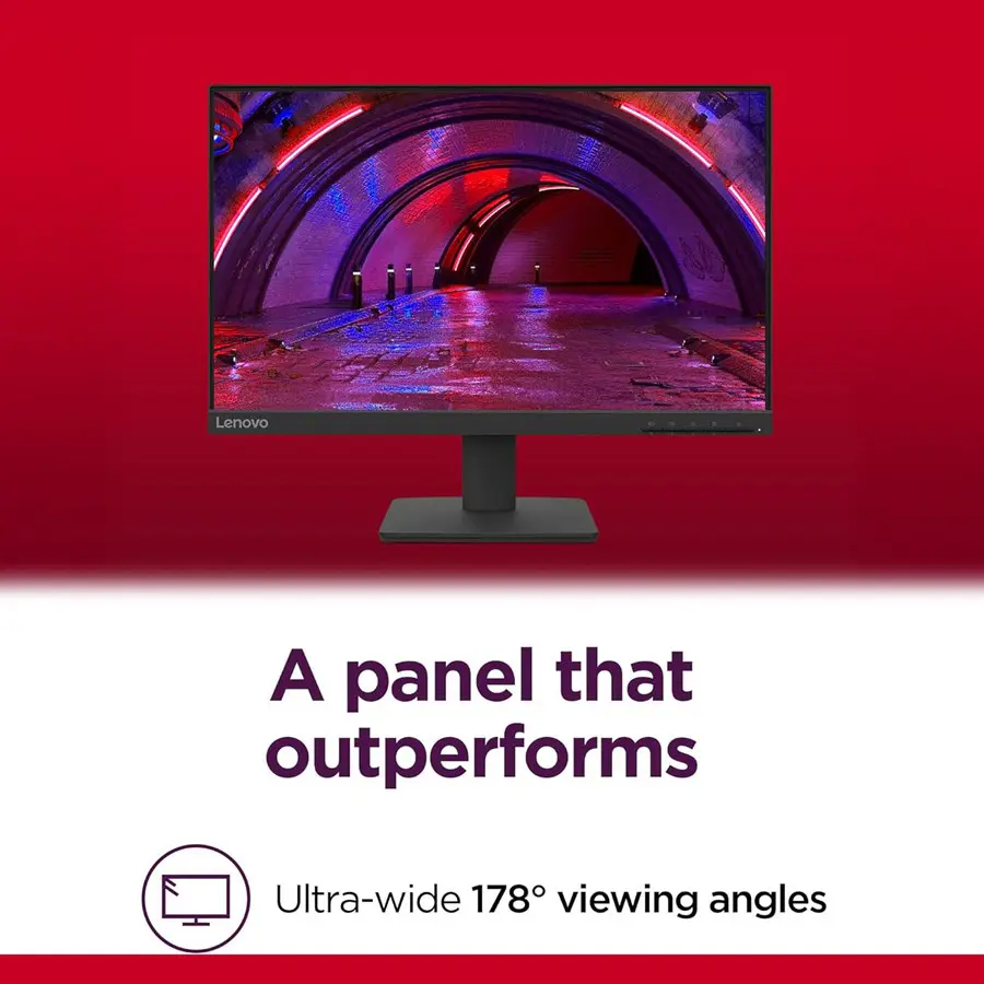 Lenovo L22-4e 21.5 Inch IPS FHD Monitor, 100Hz, 99% sRGB, 1300:1, HDMI and VGA, Black Monitor | Lenovo