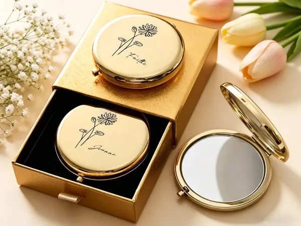Engraved Pocket Makeup Mirror