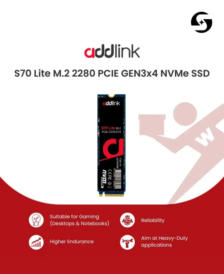 addlink S70 Lite 2TB NVMe Gen3x4 M.2 SSD | Starship Computers