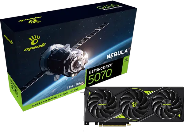 NEBULA GeForce RTX 5070 12GB GDDR7 — Blackwell | 6144 CUDA | 672 GB/s | 988 AI TOPs | DLSS 4 | 250W