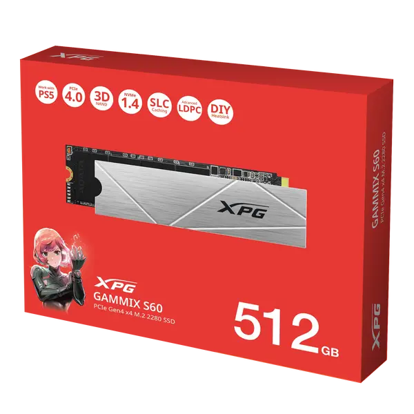 XPG GAMMIX S70 BLADE 4TB PCIe Gen4 NVMe M.2 SSD 7400/6600 MB/s