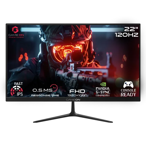 GAMEON GOES22FHD120IPS 22" FHD 120Hz Fast IPS Gaming Monitor | 0.5ms MPRT, HDMI 2.1, FreeSync & PS5 / Console Ready