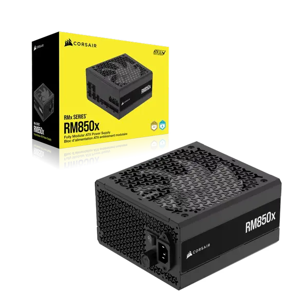 CORSAIR RMx Series RM850x 850W Fully Modular ATX Power Supply (UK Plug) | Cybenetics Gold Certified, ATX 3.1 & PCIe 5.1 Native Support, Zero RPM Mode & 100% Japanese Capacitors