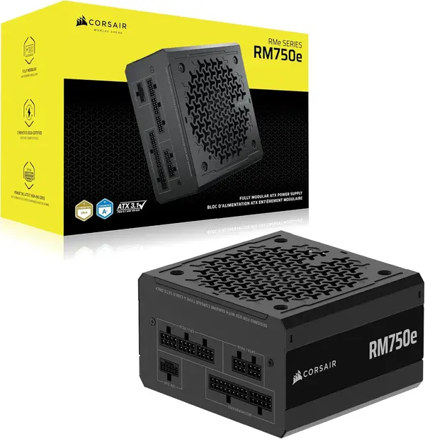Corsair RM750e Fully Modular ATX PSU (UK) - 750W, 80 PLUS Gold, Low-Noise