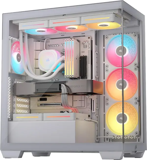 CORSAIR 3500X RS-R ARGB Mid-Tower PC Case | Pillarless Wraparound Tempered Glass, 3x Pre-Installed RS120-R Reverse-Rotor ARGB Fans, Back-Connect (BTF) Motherboard Support & Anti-Sag GPU Arm