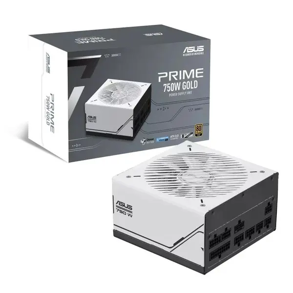 ASUS Prime 750W Gold Powerit Supply Unit | Fully Modular, ATX 3.1 & PCIe 5.1 Certified, Native 12V-2x6 Cable, Dual Ball Fan Bearings & 80 PLUS Gold Certification