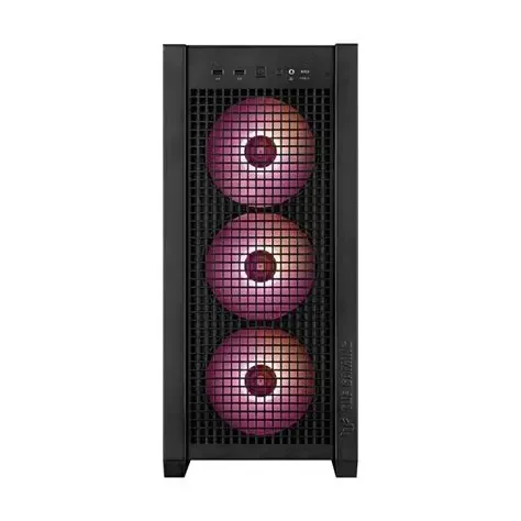 ASUS TUF Gaming GT302 ARGB Mid-Tower ATX PC Case (Black) | High-Airflow Square-Mesh Front Panel, 4x Pre-Installed 140mm AR140 ARGB PWM Fans, Back-Connect (BTF) Motherboard Support & Detachable Top Panel
