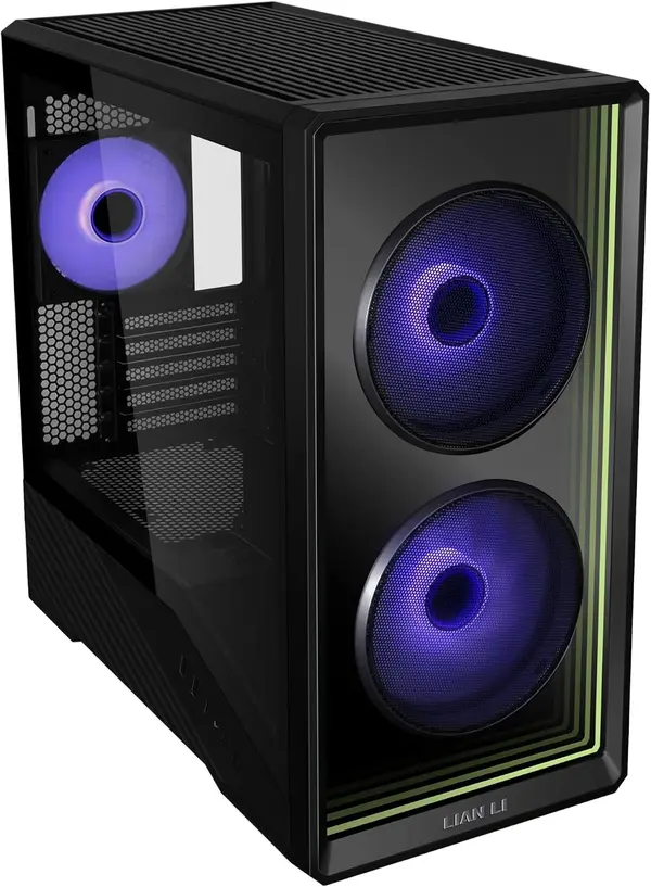 LIAN LI Vector V150 INF Micro-ATX PC Case (Black) | Infinity Mirror Reflective Front Panel, 3x Pre-Installed ARGB PWM Fans (2x 140mm + 1x 120mm), Back-Connect (BTF) Motherboard Support & 360mm Top Radiator Capacity