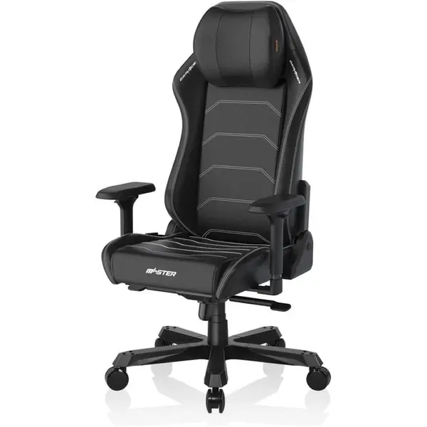 DXRacer Master Series Premium Ergonomic Executive Gaming Chair (Size XL / All Black) | Model: GC/XLMF24LTA/N (DMC-I233S-N), Premium Microfiber Leatherette & Cold-Cure Foam, Integrated 4D Rotary Lumbar Support, Rail-Mounted Adjustable Slow-Rebound Mem