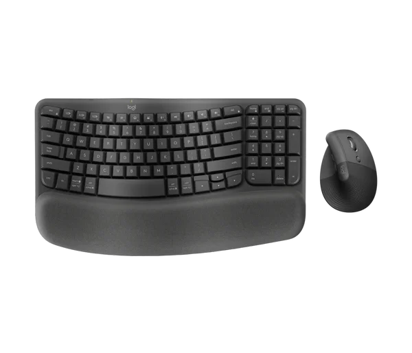Logitech Wave Keys and Lift Vertical Ergonomic Wireless Keyboard and Mouse Combo | Model: Wave Keys + Lift Combo