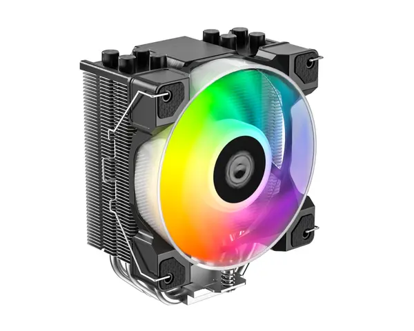 ID-COOLING SE-214-XT DF CPU Air Cooler (Black Edition) | Model: SE-214-XT DF, 180W TDP Thermal Dissipation, 4x Ф6mm Direct-Touch Copper Heatpipes, 120mm High-Airflow PWM Fan, Microwave Fin Design with Stealth Top Cover, 100% RAM Clearance, Multi-Plat