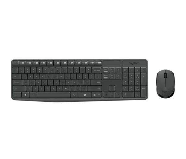 Logitech MK235 Wireless Keyboard and Mouse Combo (Charcoal Grey)