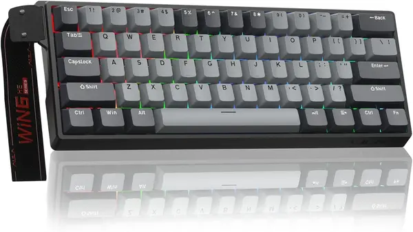 AULA WIN60 HE Pro 60% Wired Hall Effect Magnetic Gaming Keyboard (Meteor Magnetic Switches / 8000Hz Polling Rate / 4K Scanning / 0.02mm Rapid Trigger / 0.2ms Latency / South-Facing RGB / Hot-Swappable)