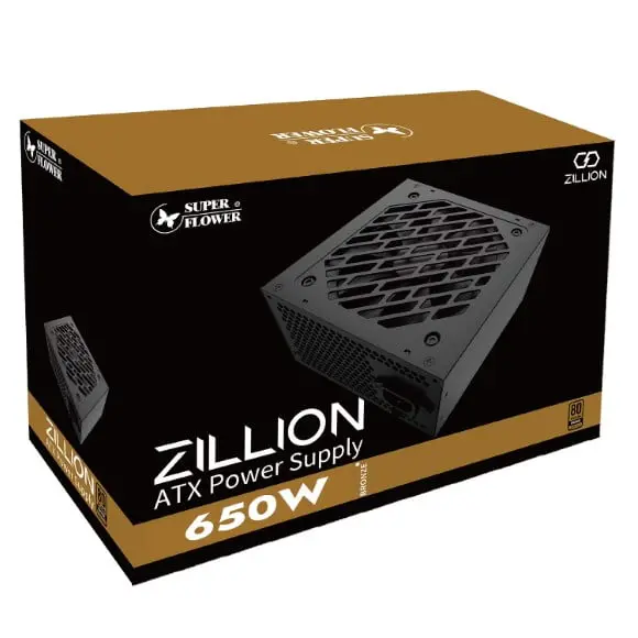 Super Flower Zillion DB 650W 80 PLUS Bronze Non-Modular Power Supply – SF-650Z12DB (DC-to-DC Platform / 105°C Taiwanese Capacitor / 120mm Silent Fan / Stealth Black Flat Cables / Multi-Protection Suite / Single +12V Rail)