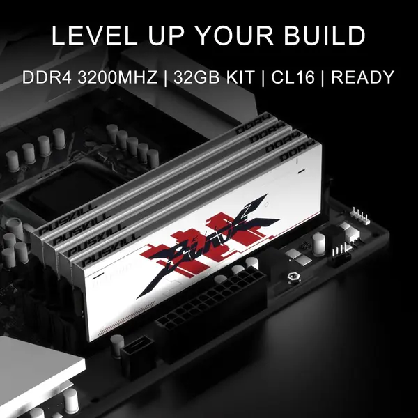 Puskill Blade RGB DDR4 16GB 3200MHz CL16 Desktop Gaming RAM – Single Module (Intel XMP 2.0 & AMD D.O.C.P. / Cast Aluminum Heat Spreader / 1.35V Tested Voltage / 2 Years Official Warranty)